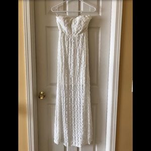 White Strapless Maxi Dress